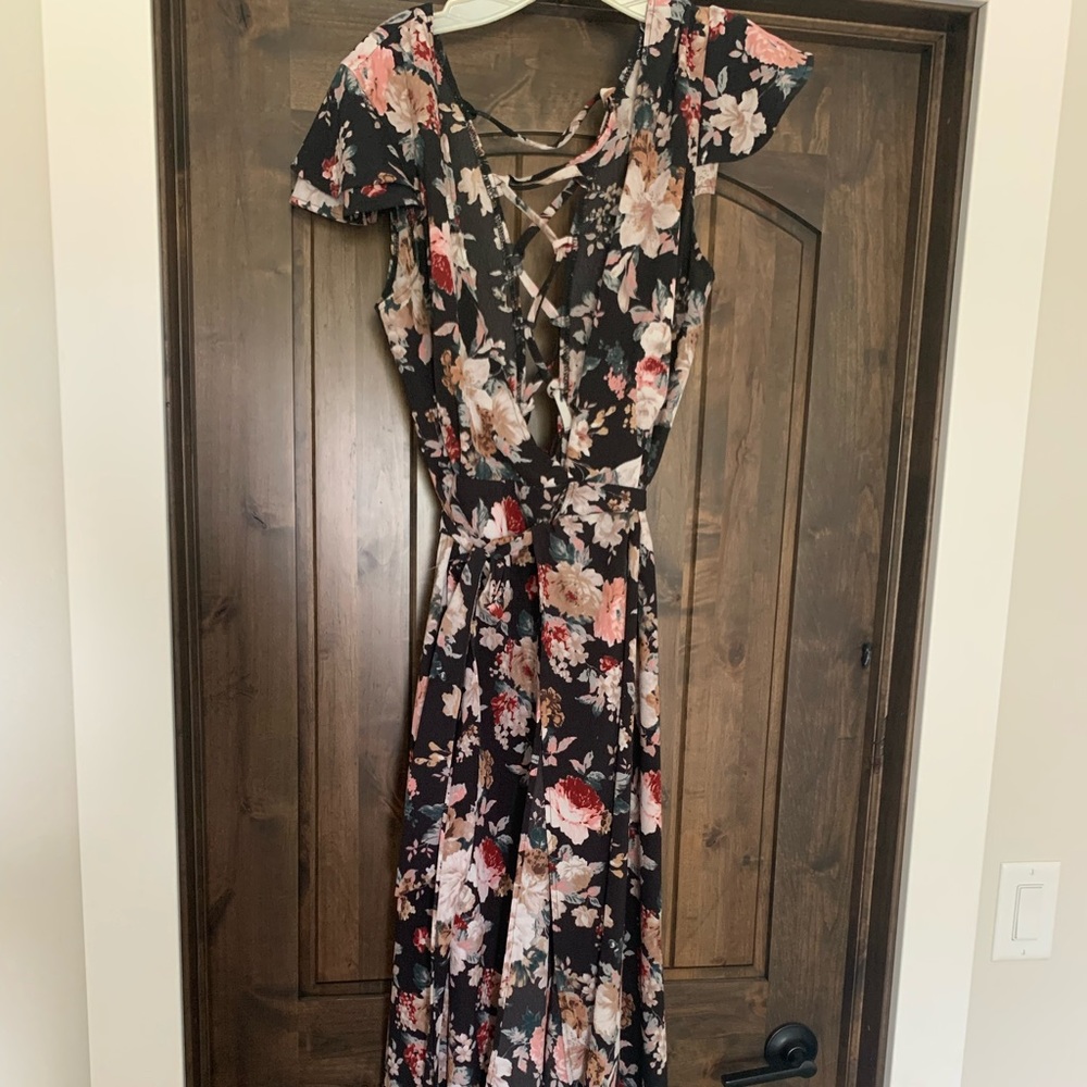 Floral wrap maxi dress